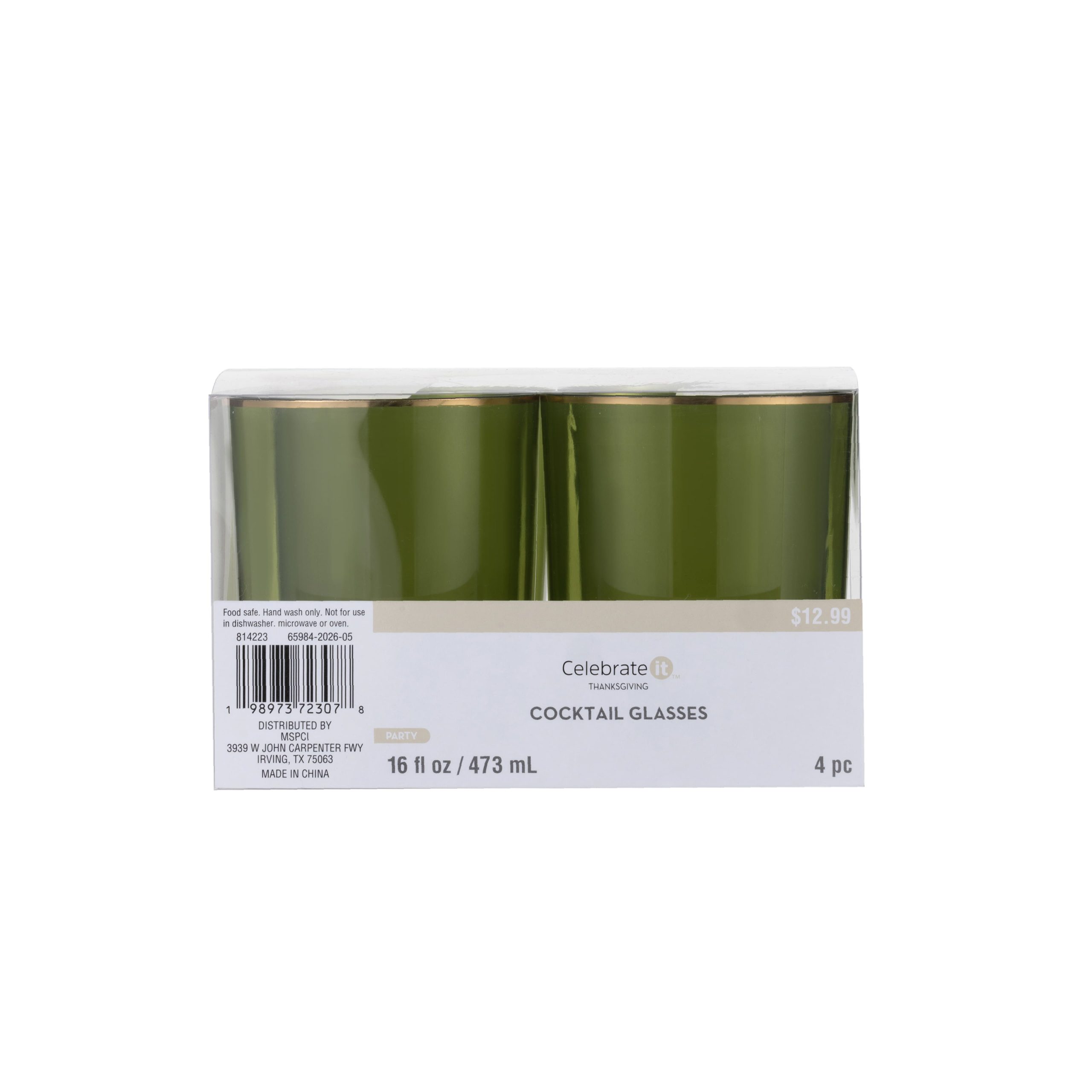 12 oz. Green Plastic Cocktail Glasses, 4ct. by Celebrate It™