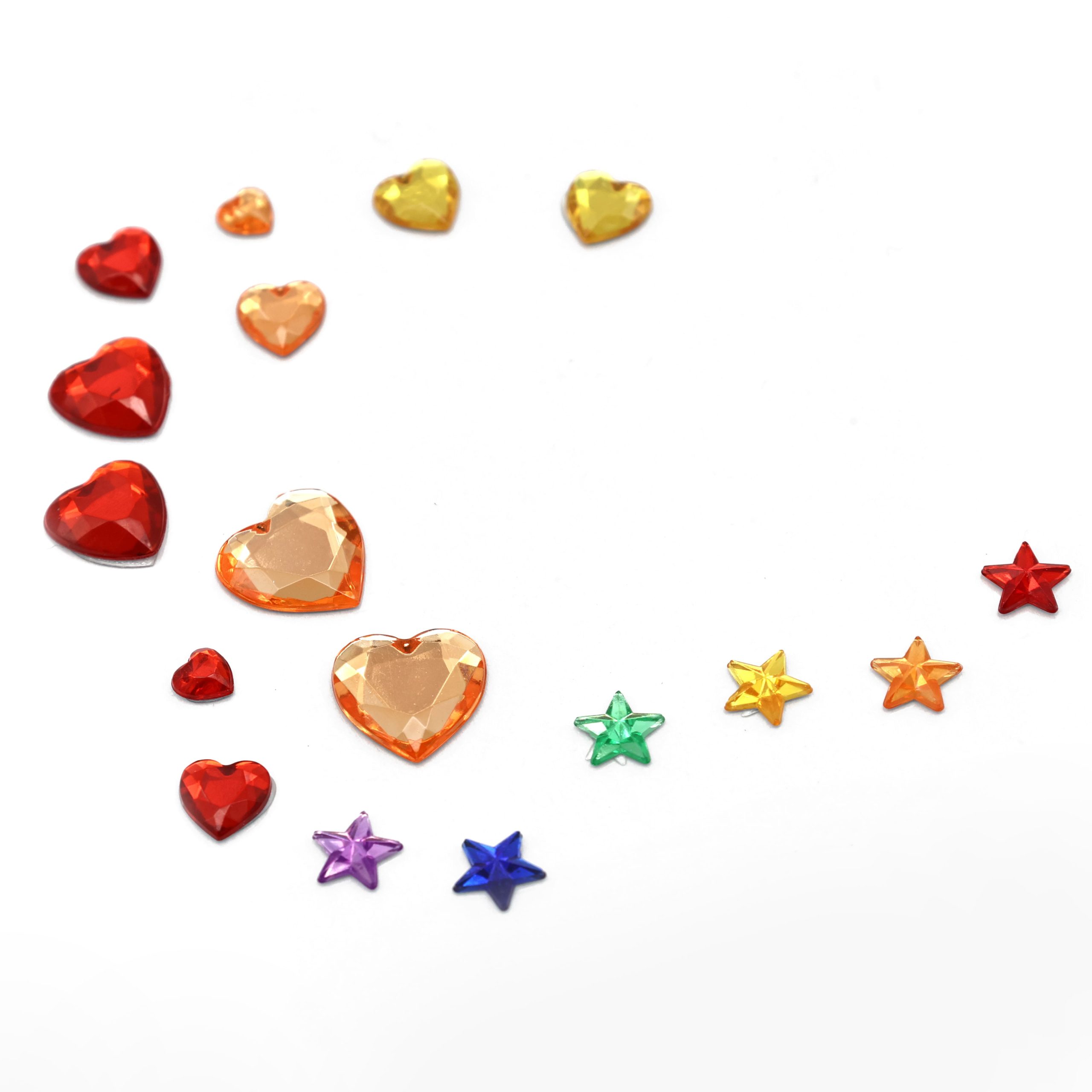 Pride Rainbow Heart & Star Gem Face Decals by Celebrate It™ - Image 2