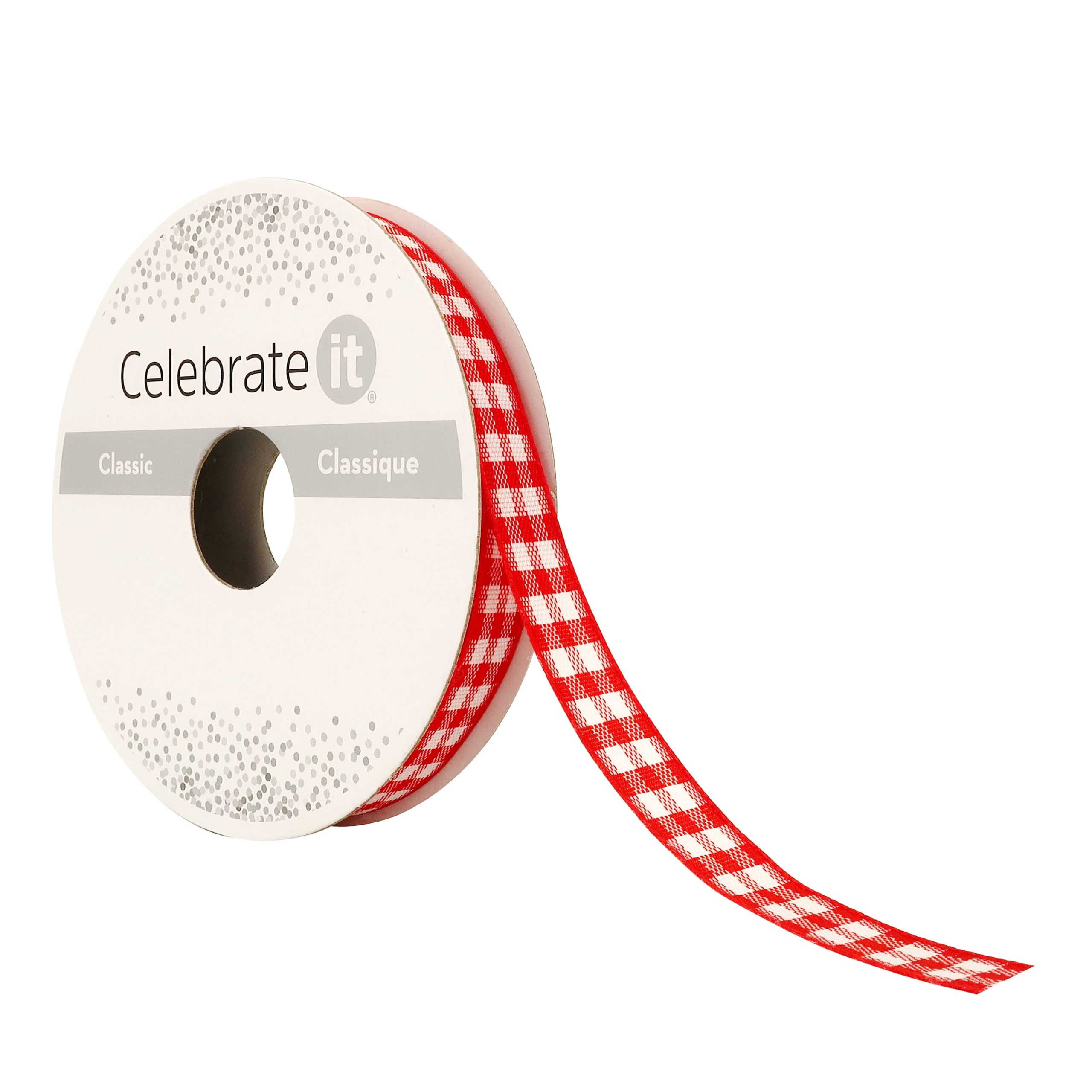 3/8'' x 7yd. Gingham Ribbon by Celebrate It™ - Image 4