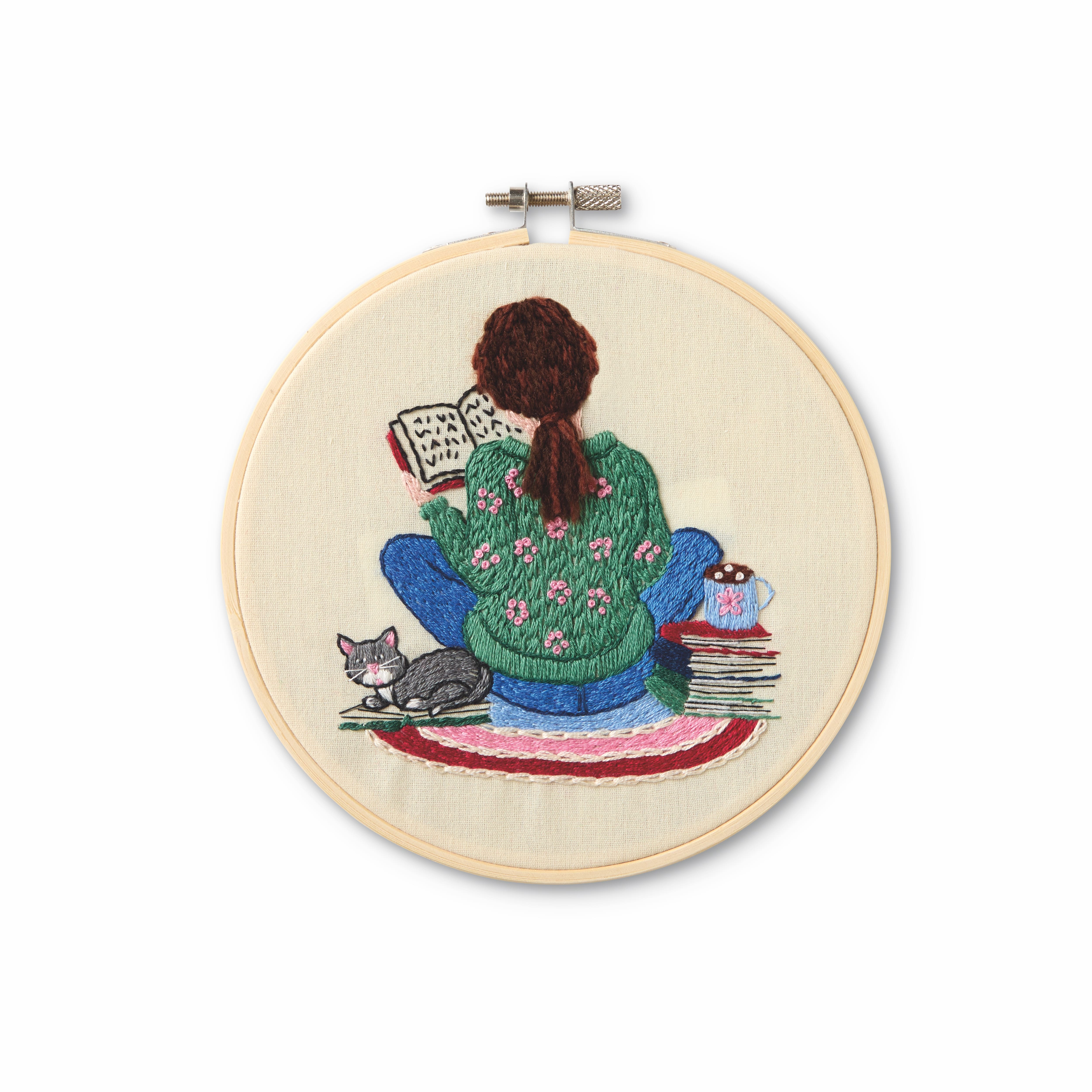 6" Girl Reading Embroidery Kit by Loops & Threads®