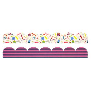 Class Rules! 2.25" x 18" Stripes & Supplies Borders, 12ct. by B2C™