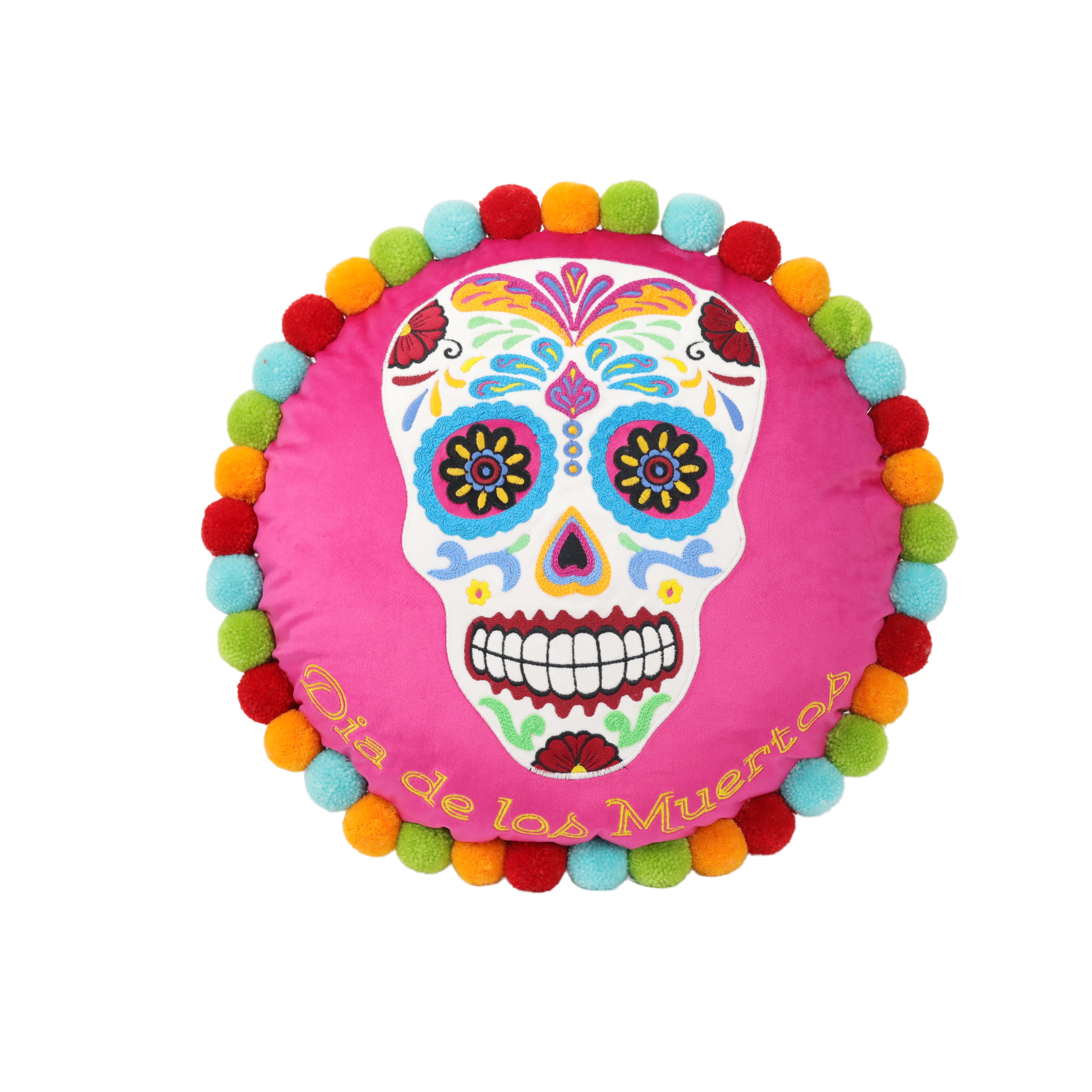 15" Round Sugar Skull Pillow by Ashland®