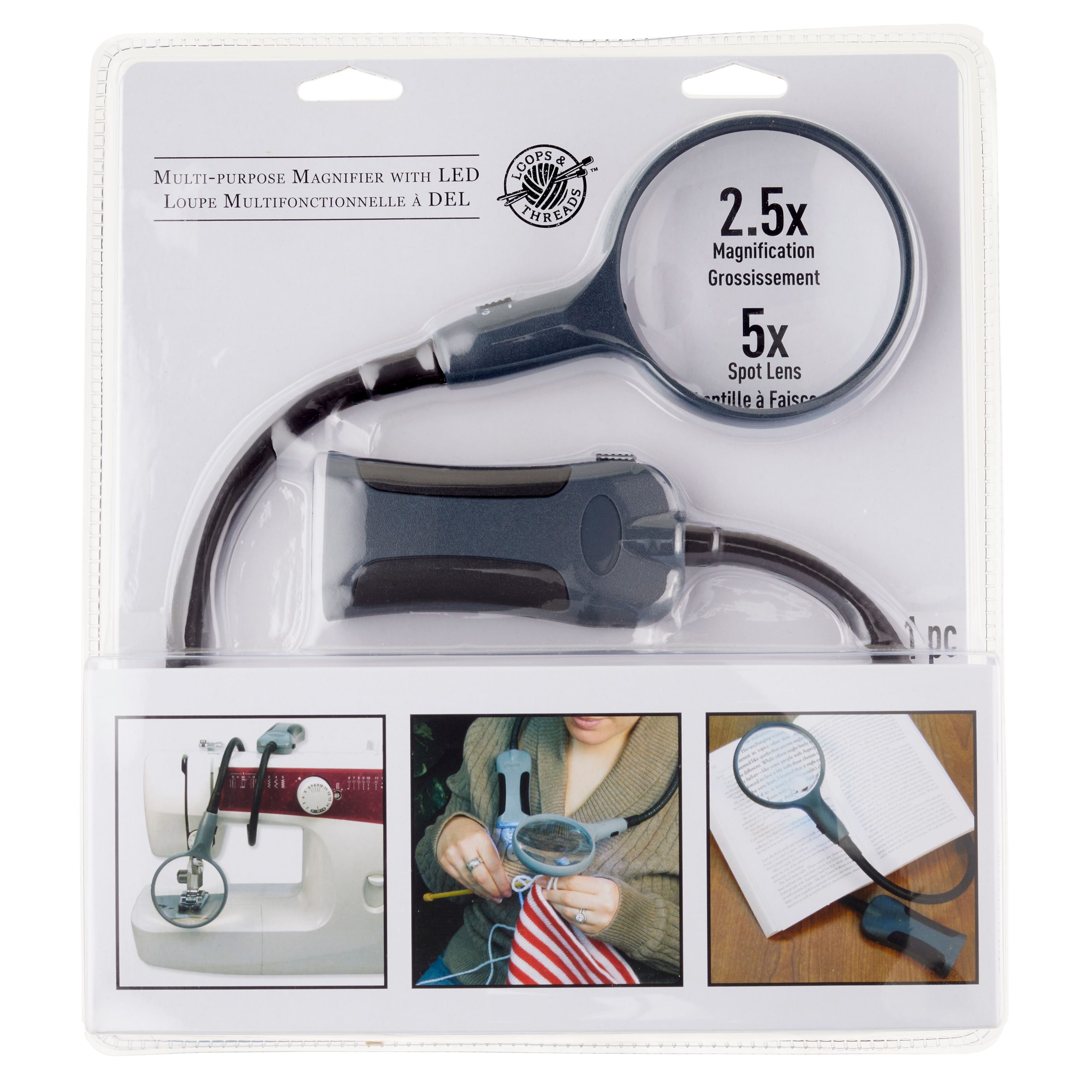 Multi-Purpose Magnifier with LED by Loops & Threads® - Image 3