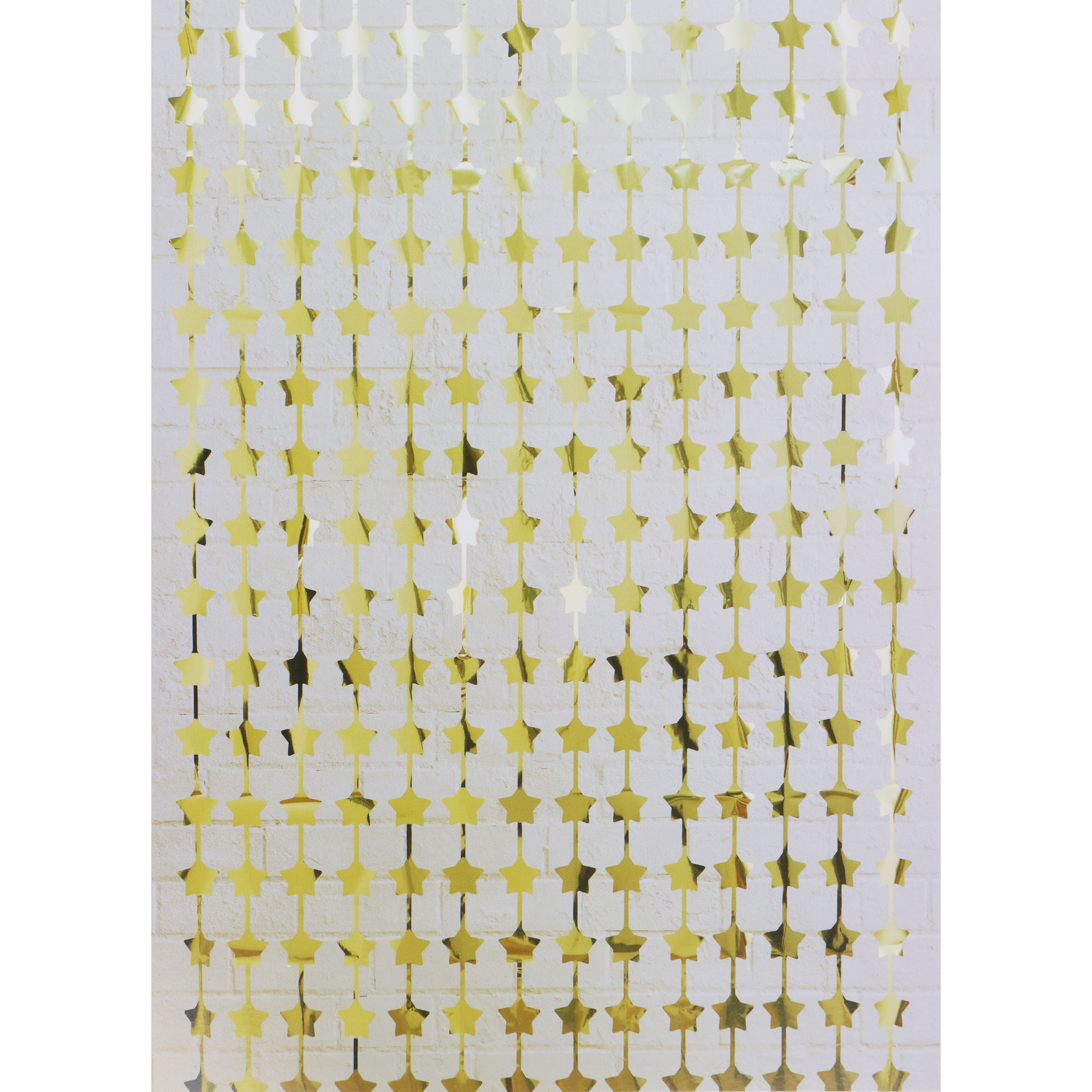 6.25 ft. Gold Star Fringe Curtain by Celebrate It™