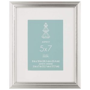 Aspect 5" x 7" Silver Narrow Frame with Mat by Studio Décor®