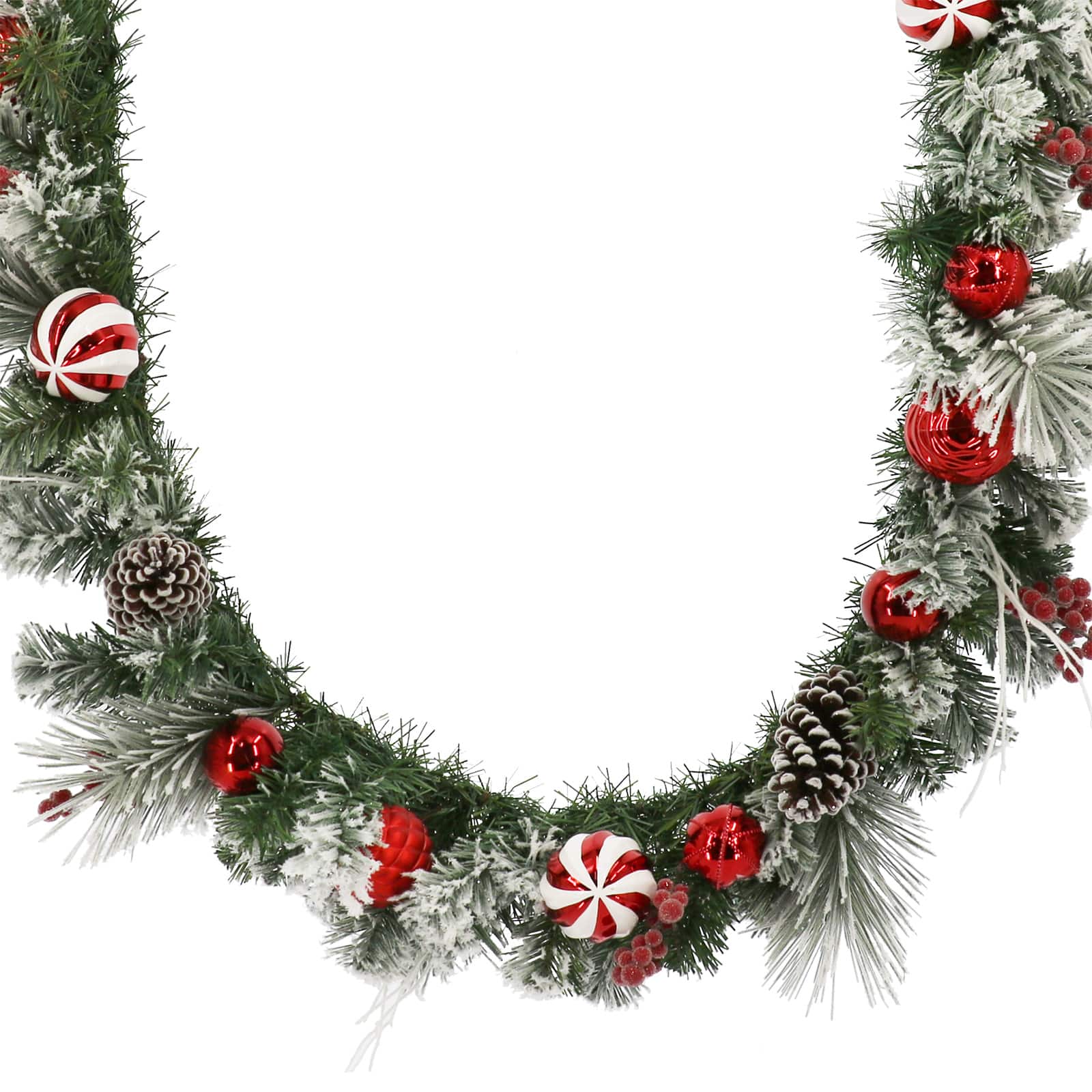 6ft. Red White Ornament & Snow Garland by Ashland® - Image 2
