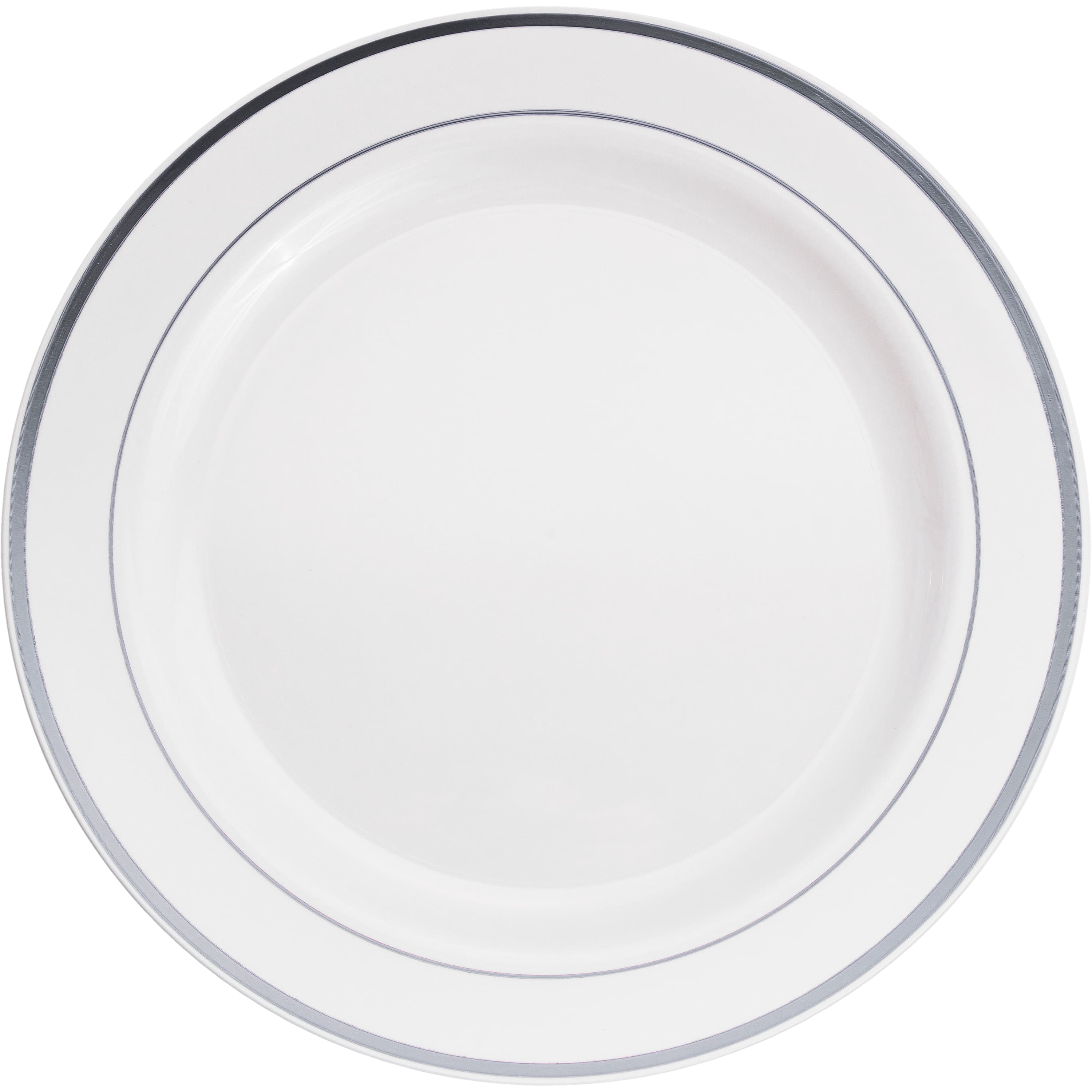 10.3" Round Banquet Plates with Silver Trim by Celebrate It™, 10ct.