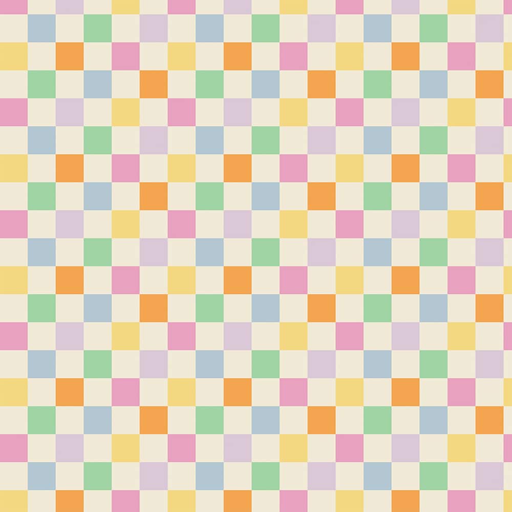 Eugene Textiles Colorful Checker Cotton Quilting Fabric
