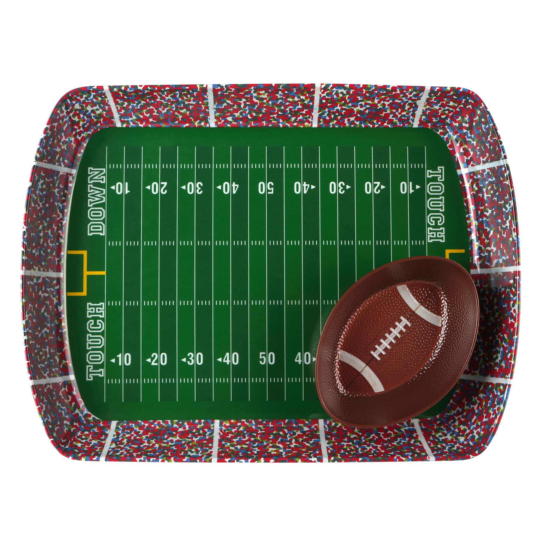 Football Stadium Melamine Tray & Bowl Set by Celebrate It™