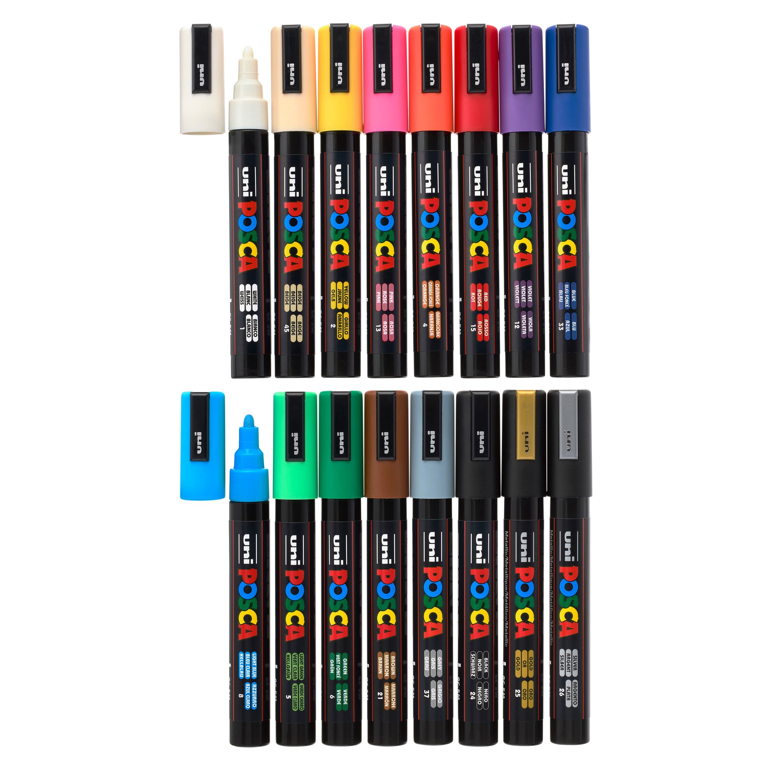 Uni Posca PC-5M 16 Color Medium Tip Paint Marker Set - Image 4