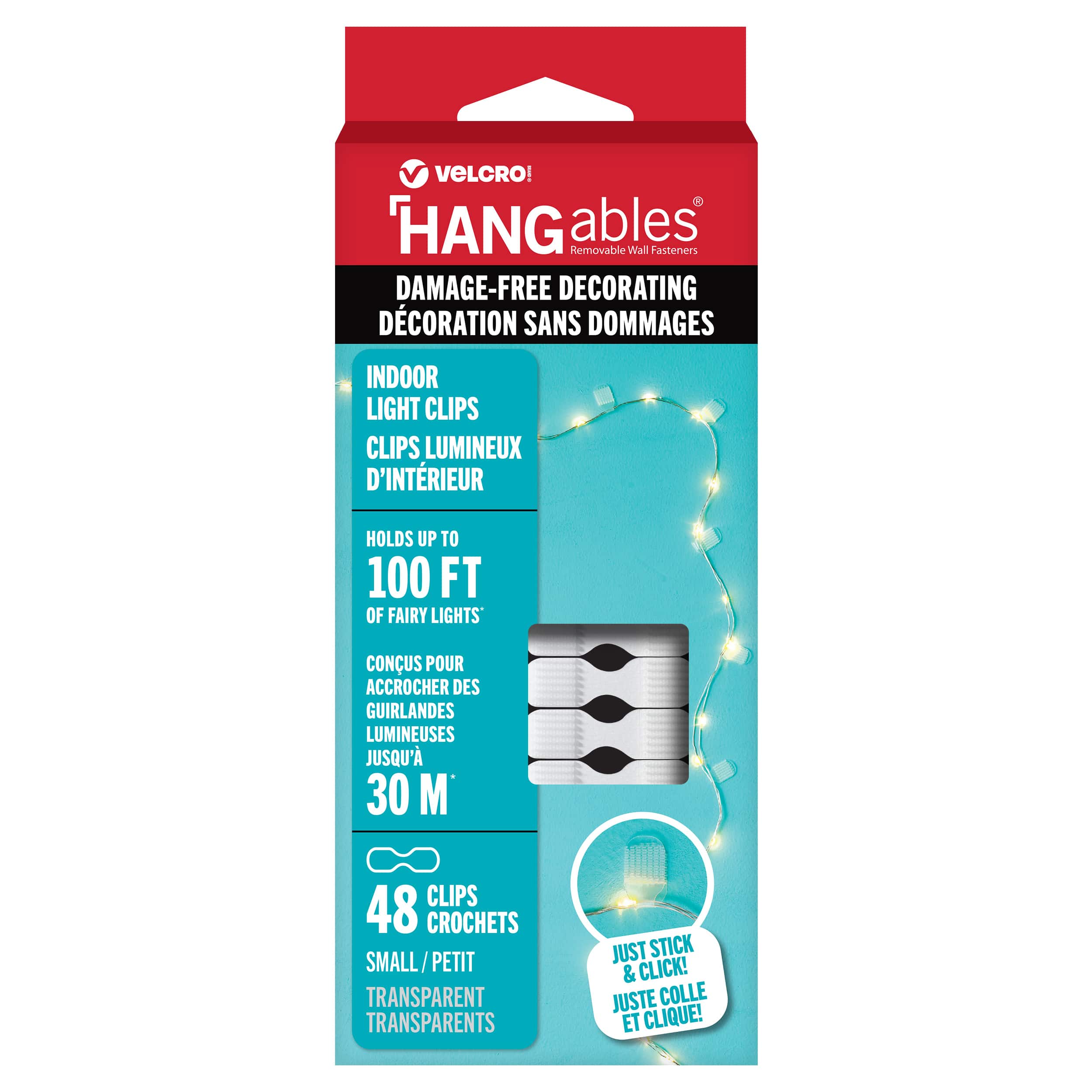 VELCRO® Brand HANGables® Small Indoor Light Clips, 48ct.