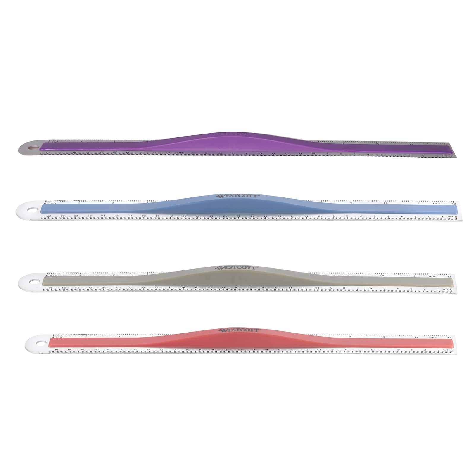 Assorted Westcott® Aluminum Ruler With Finger Grip