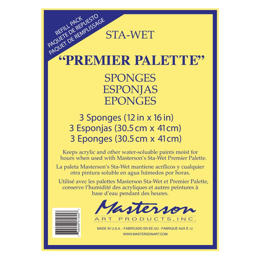 Masterson Sta-Wet® Premier Palette Sponge Refills, 3ct.