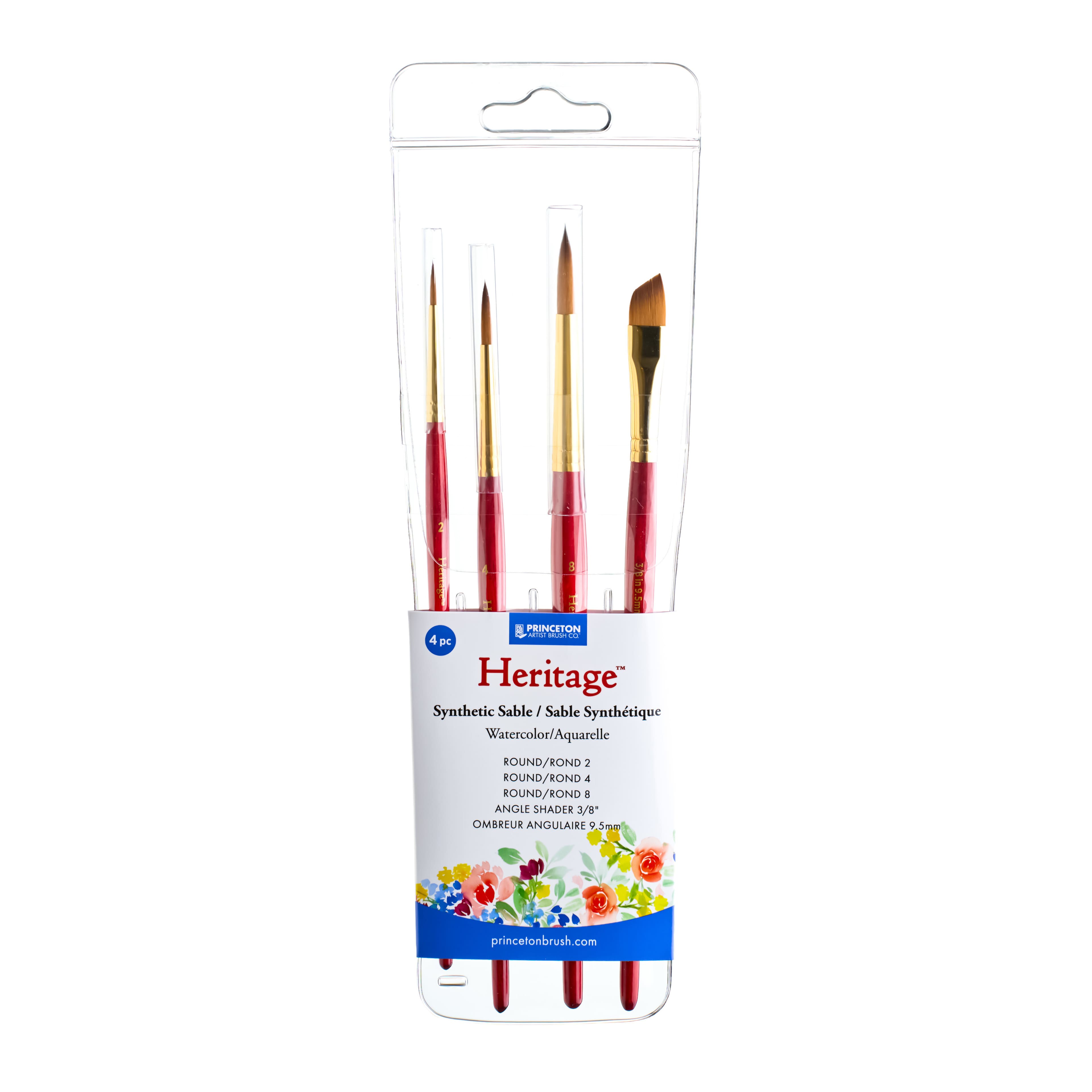 Princeton™ Heritage™ 4 Piece Round & Shader Watercolor Brush Set