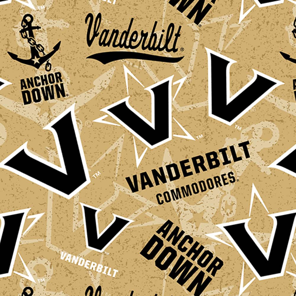 NCAA Vanderbilt University Tone-on-Tone Cotton Fabric