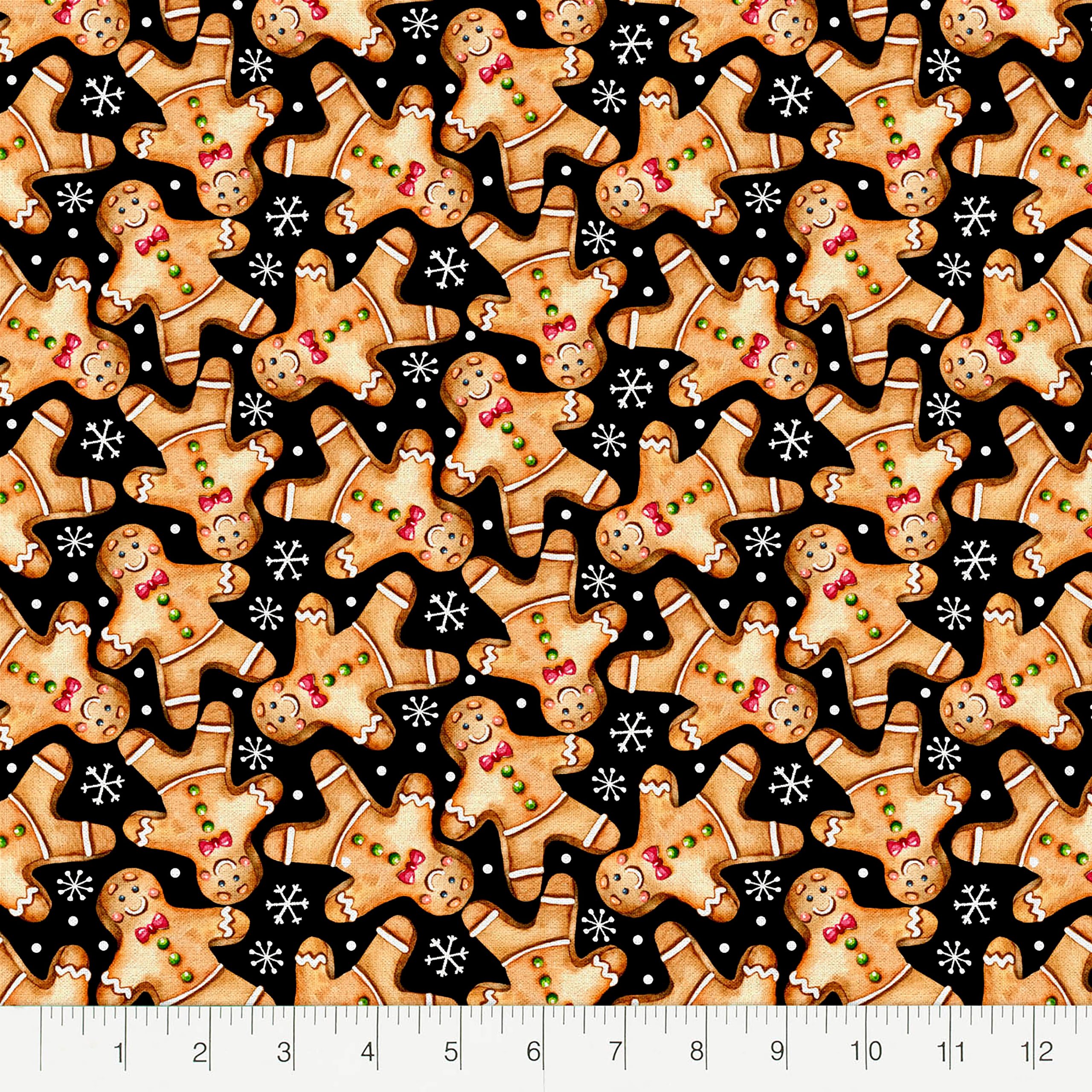 Fabric Editions Gingerbread Cookies Cotton Fabric - Image 2