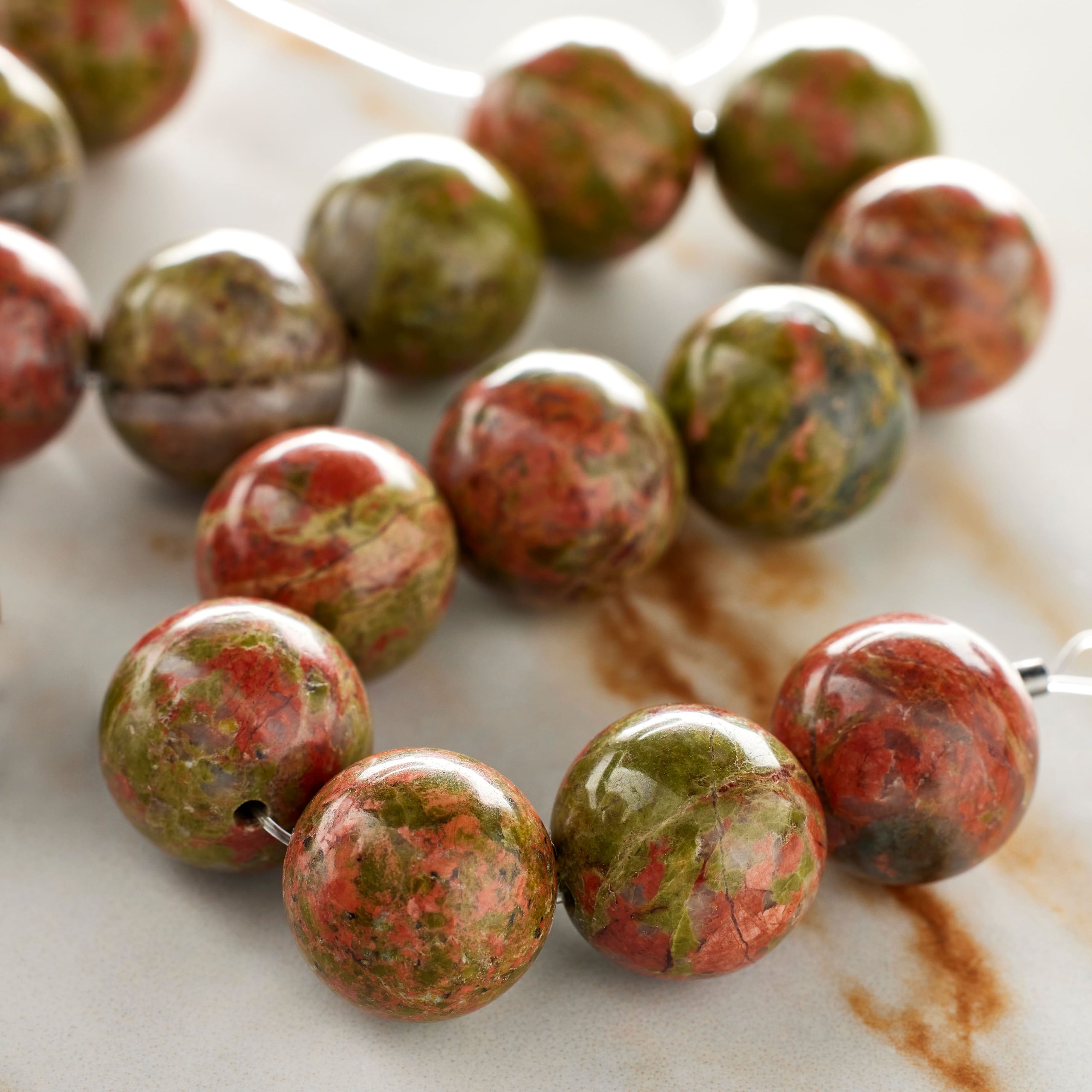 Green Unakite Round Beads, 12mm by Bead Landing™ - Image 2