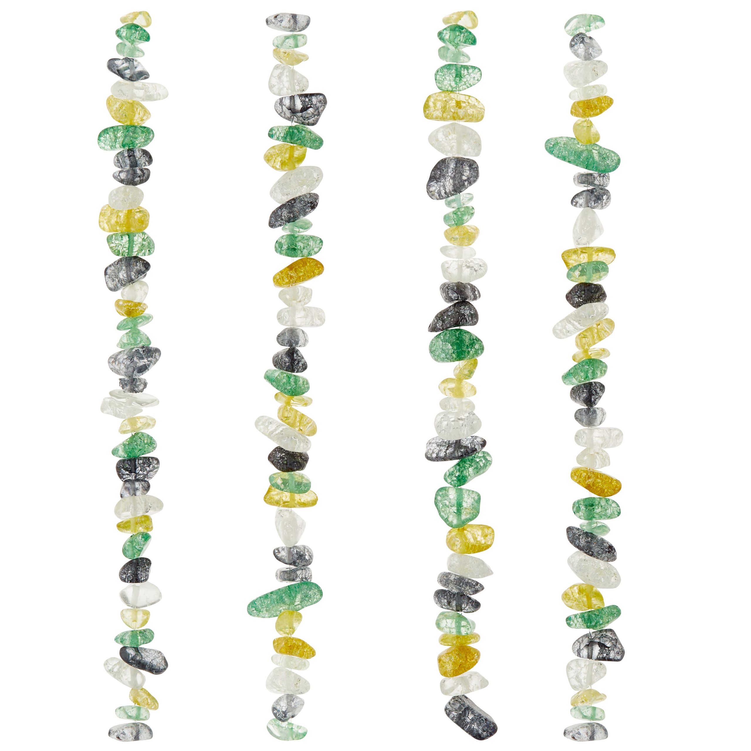 Green Peridot Mix Crackled Glass Chip Beads by Bead Landing™ - Image 2