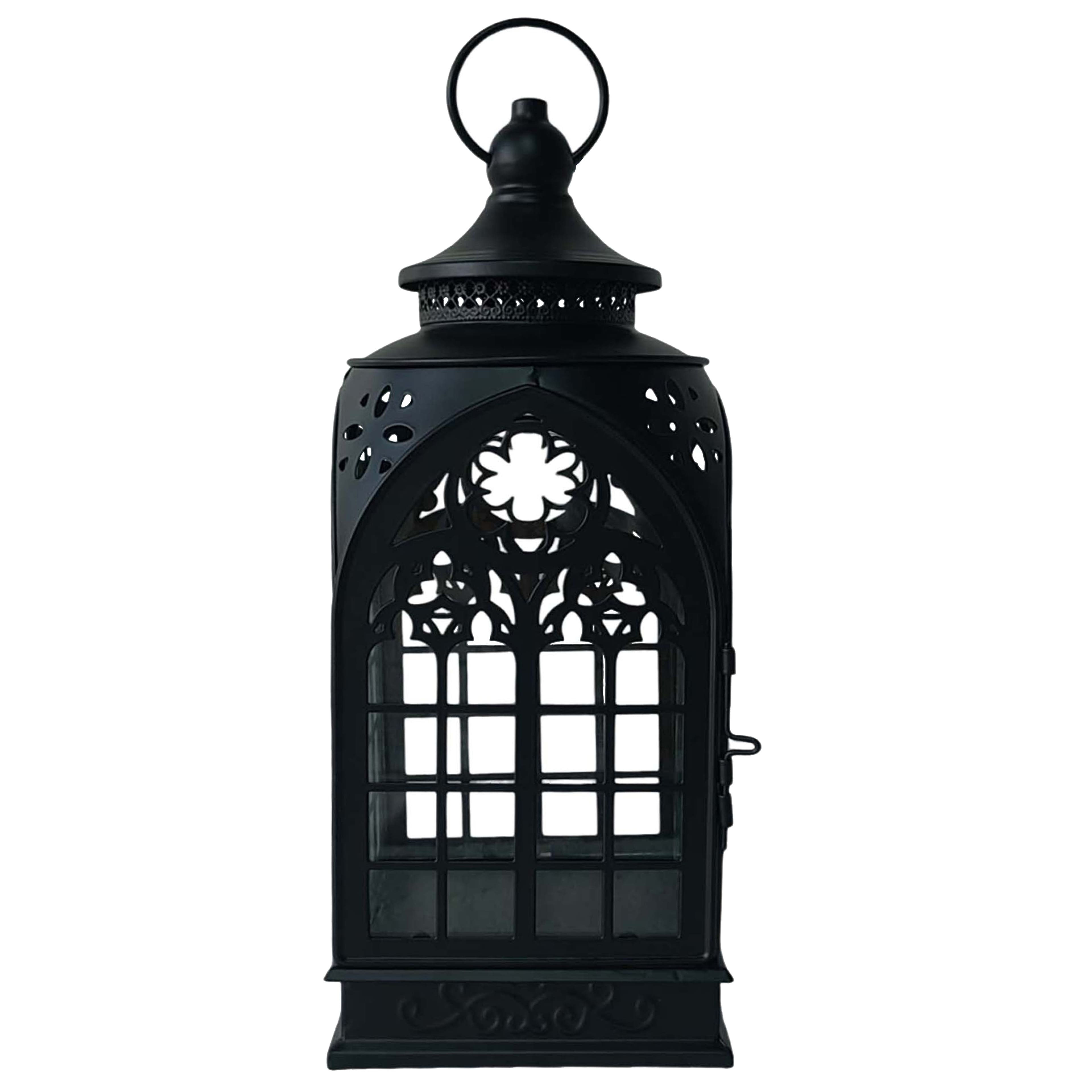 Black Metal Cathedral Lantern by Ashland®
