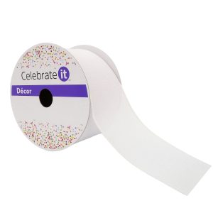 2.5" x 25ft. Faux Linen Wired Ribbon by Celebrate It™ Décor