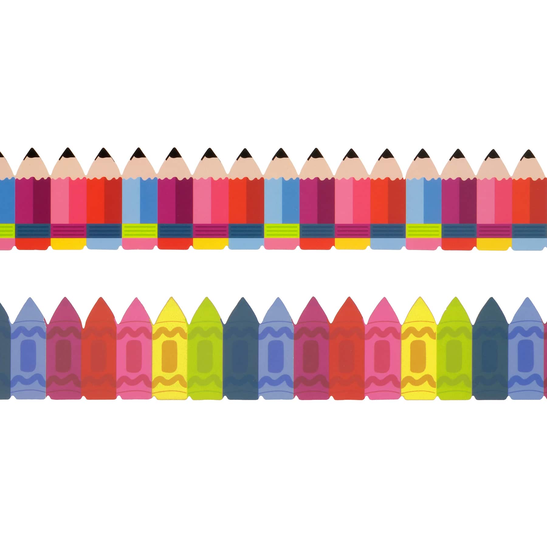 Class Rules! 2.25" x 18" Crayon & Pencil Borders, 12ct. by B2C™ - Image 2